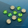 Green Round Sew on Stones Beads